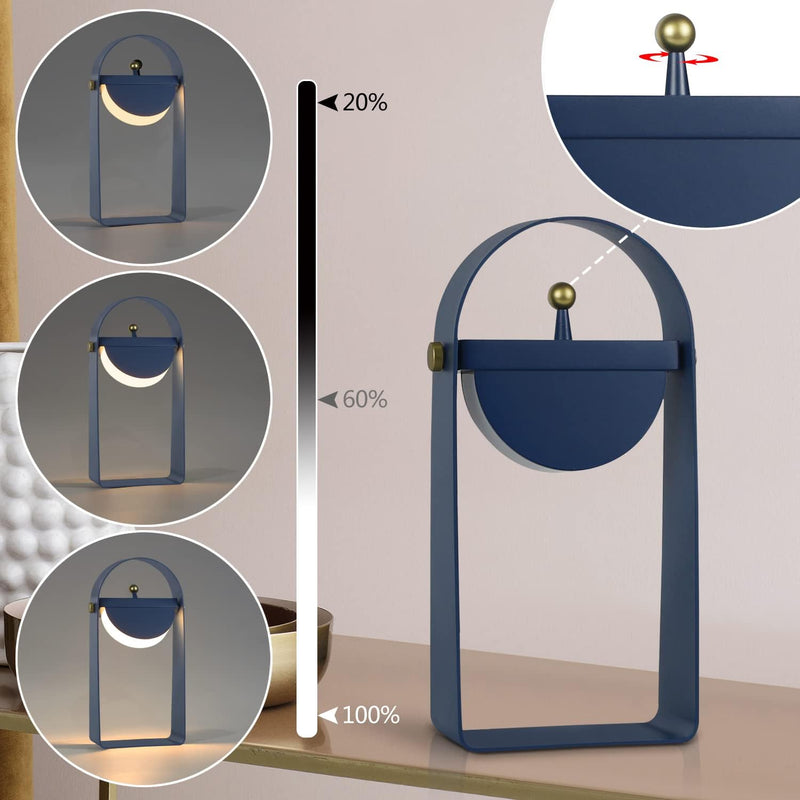 ZMH Tischlampe LED Nachttischlampe Kabellos - Tragbar Nachtlicht Helligkeit Einstellbar Stimmungslic