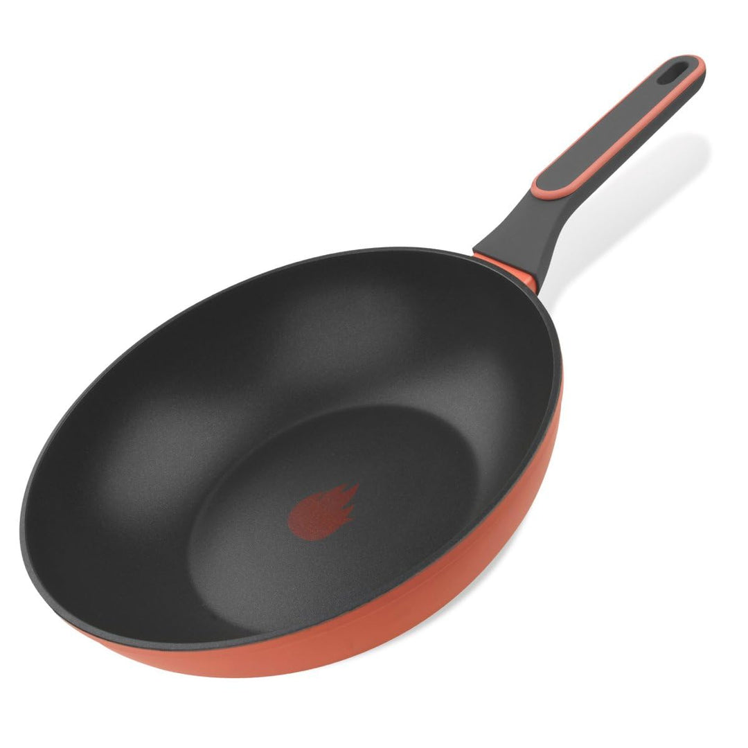 Tasty Antihaft-Wokpfanne 28 cm, induktionsgeeigneter Wok mit Tasty Heat Flame 28 cm Wokpfanne, 28 cm