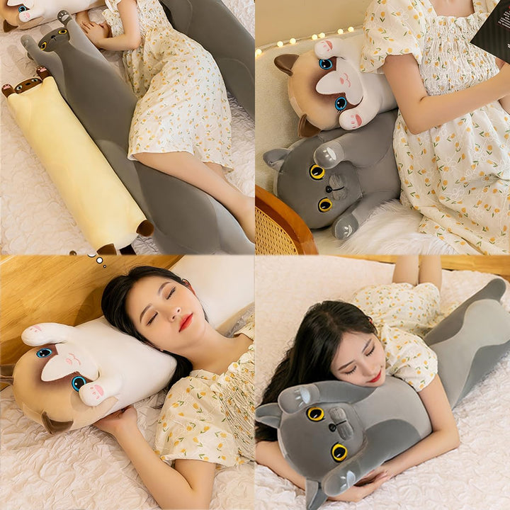 Katze Kuscheltier 70cm Weiche Katze Plüsch Plüschtier Kissen Katze Stofftier Kuscheltiere für Kinder