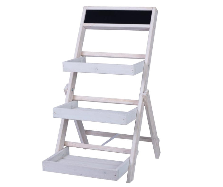 Blumentreppe Blumenregal Etagere Pflanzenregal Holztreppen Garten RDEZ 3 Farben (Weiss), Weiss