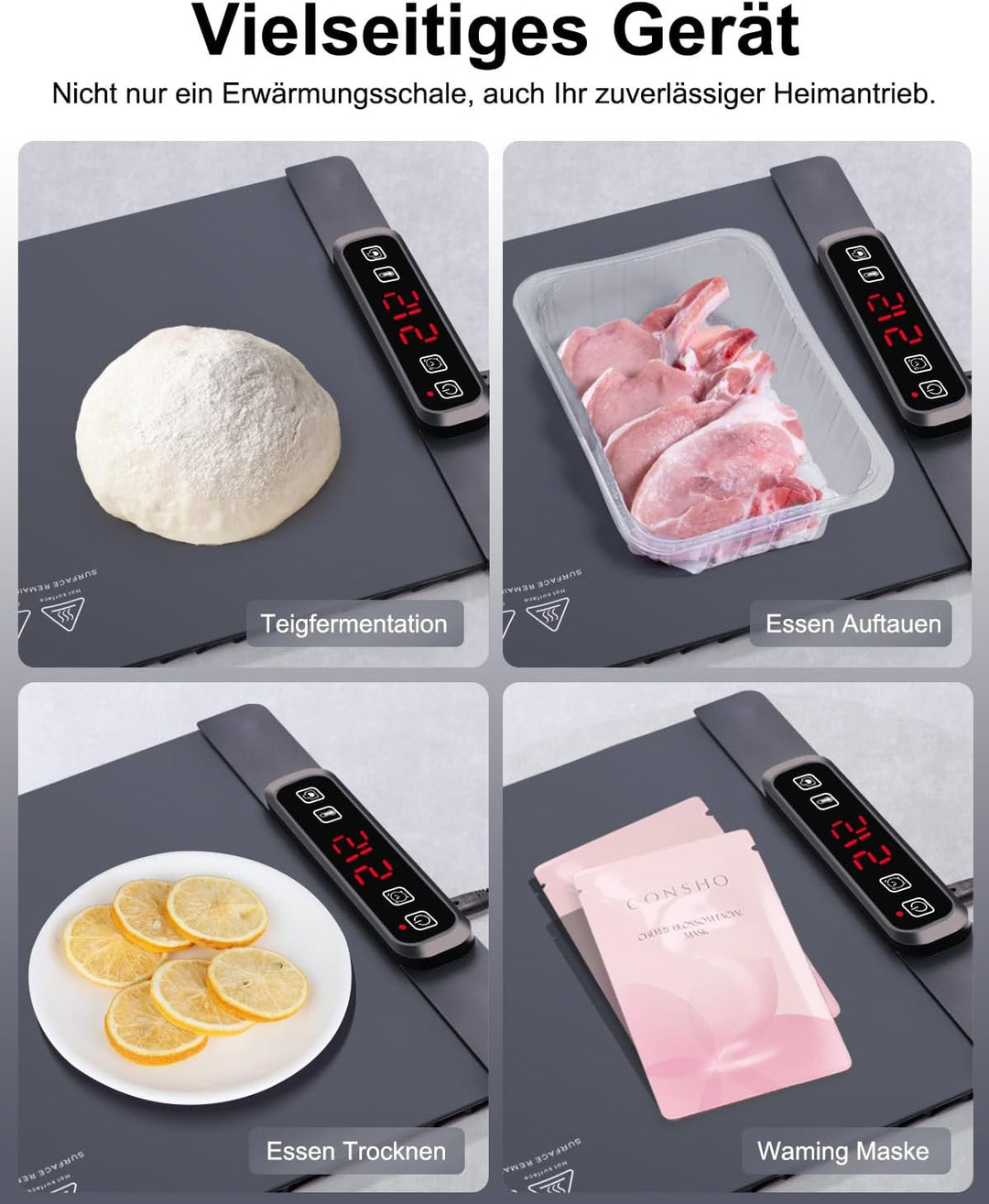 AUTOPkio Warmhalteplatte Elektrisch, Speisenwärmer Wärmeplatte für Speisen Buffetwärmer 5 Temperatur