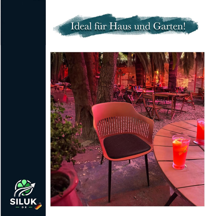 SILUK gemütliches Sitzkissen aus Filz 40cm x 40 cm - Komfortable Waschbare - 4er Set Grau I Schwarz