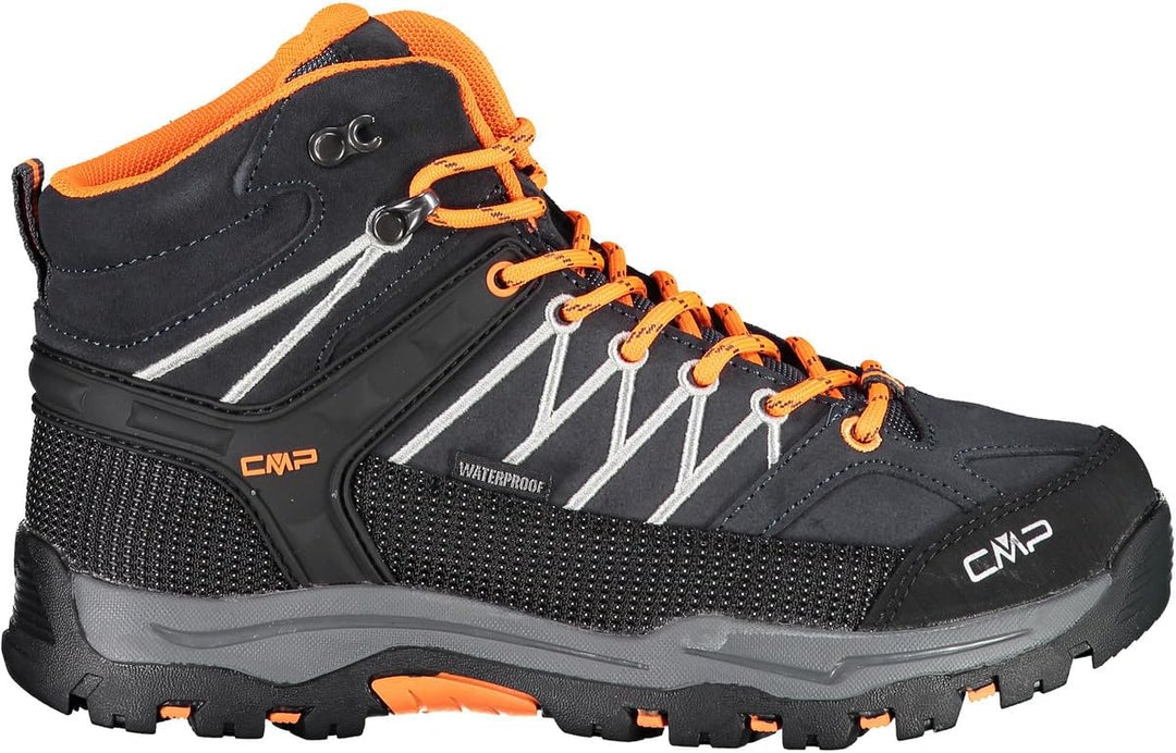 CMP Unisex Kinder Kids Rigel Mid Trekking Shoes Wp Wanderschuhe 37 EU Antracite Flash Orange, 37 EU