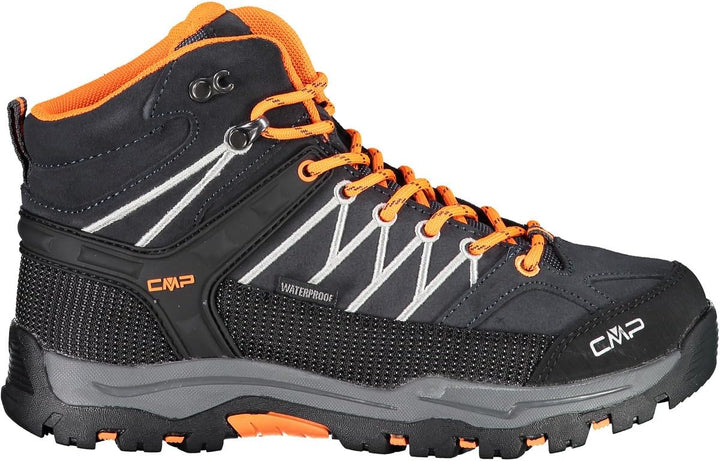 CMP Unisex Kinder Kids Rigel Mid Trekking Shoes Wp Wanderschuhe 37 EU Antracite Flash Orange, 37 EU