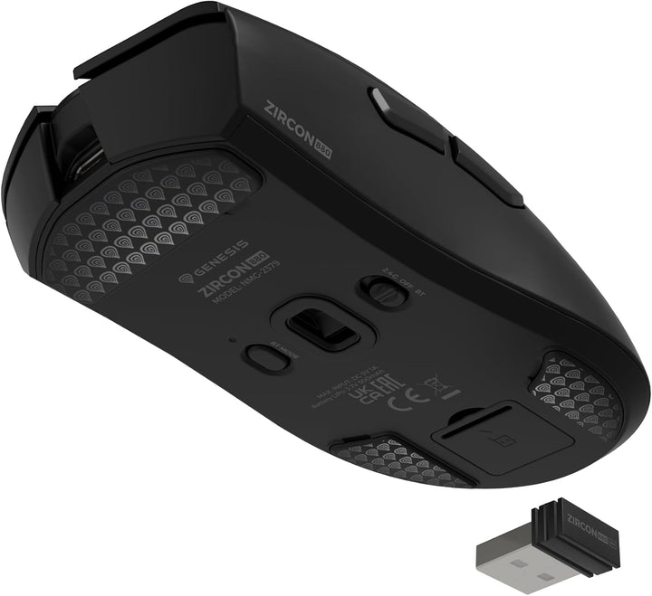 Genesis Zircon 880 Wireless Gaming Maus, 12000 DPI, 1000 Hz, Schwarz | Kabellose E-Sport Maus mit PA