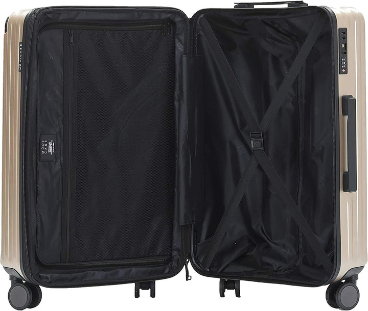 M816 TSA-Schloss Koffer Reisekoffer Trolley Kofferset Hardschale Boardcase (Champagner, Mittler Koff