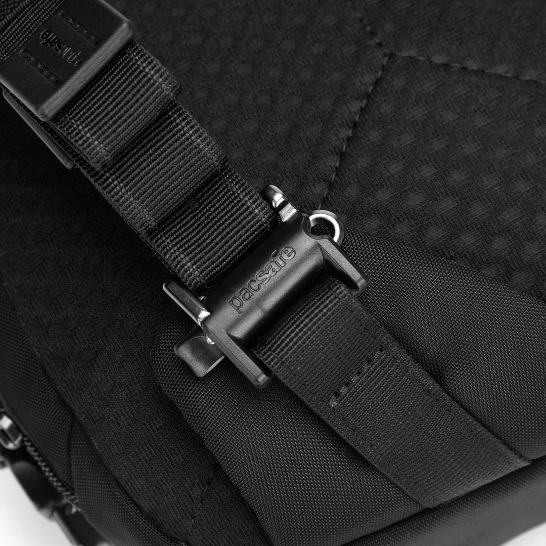 Pacsafe Vibe 325 - Anti-Diebstahl Cross-Body-Bag, Umhängetasche, Sling Bag Schwarz (Jet Black 130),