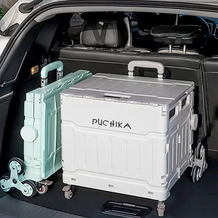 PUCHIKA Einkaufstrolley Treppensteiger klappbar, Einkaufswagen Trolley, Einkaufstrolley mit Deckel,
