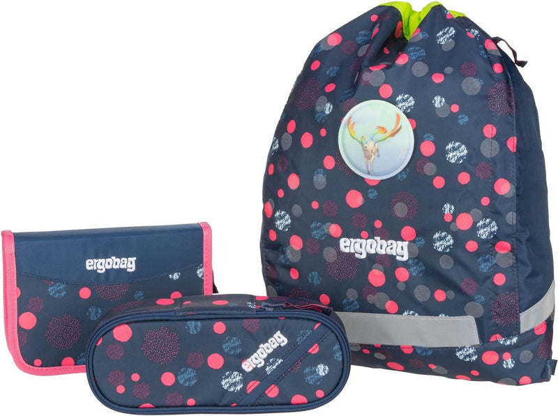 ergobag cubo Set ergonomischer Schulrucksack, Set 5-teilig Einheitsgrösse Phantbärsiewelt Glow - Bla