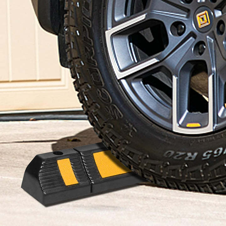 Froadp Anfahrschutz Parkstopper Set, Radstopp Parkbegrenzung mit Reflexionsstreifen, Garagenstopper