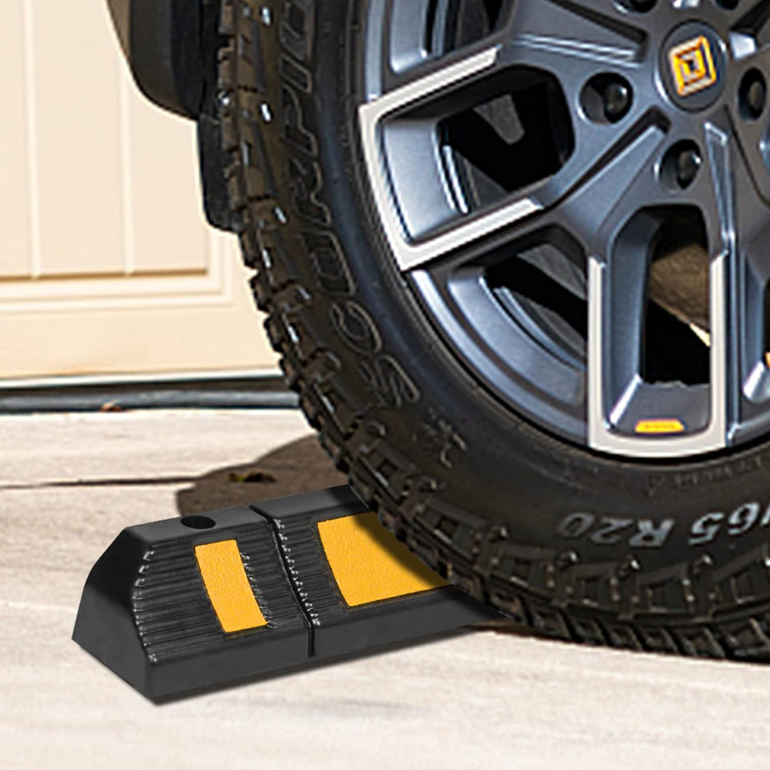 Froadp Anfahrschutz Parkstopper Set, Radstopp Parkbegrenzung mit Reflexionsstreifen, Garagenstopper
