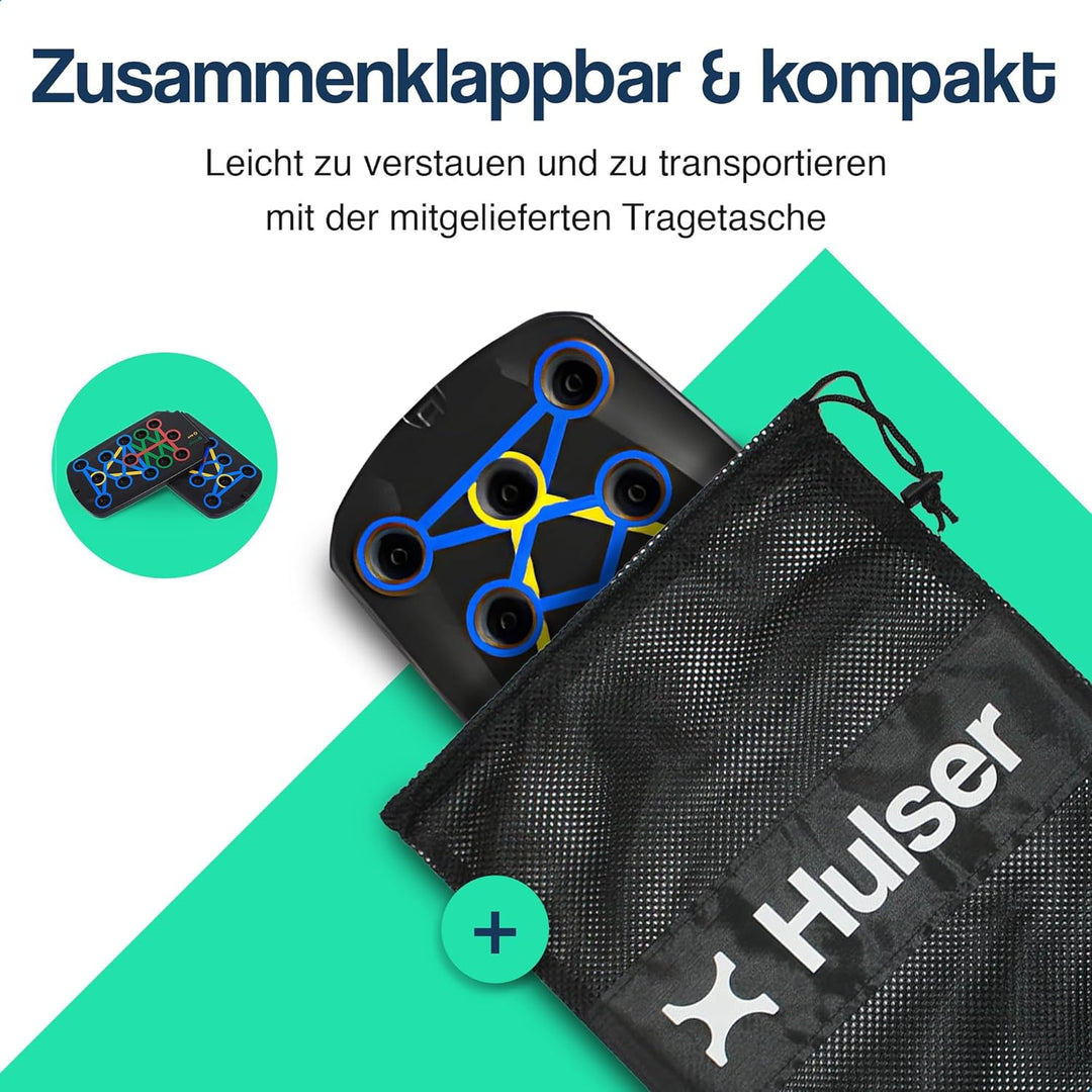 Hulser Liegestütze Brett - 14 in 1 - Faltbares Liegestütz-Brett - Push-up board für Krafttraining -