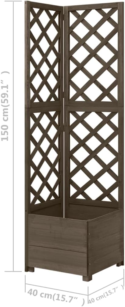 vidaXL Tannenholz Massiv Eck Spalier mit Pflanzkasten Rankgitter Rankhilfe Gartenspalier Blumenkübel