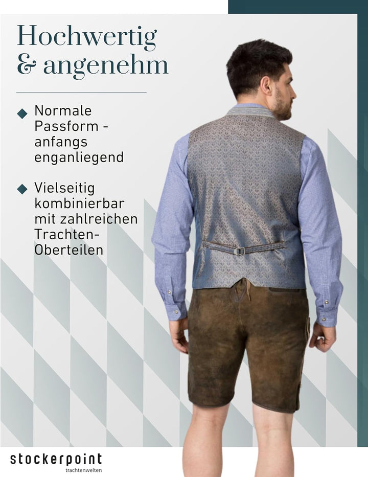 Stockerpoint Herren Lederhose Corbi4 I Grösse 44-64 I Bequeme Trachtenhose in edler Hirschoptik inkl