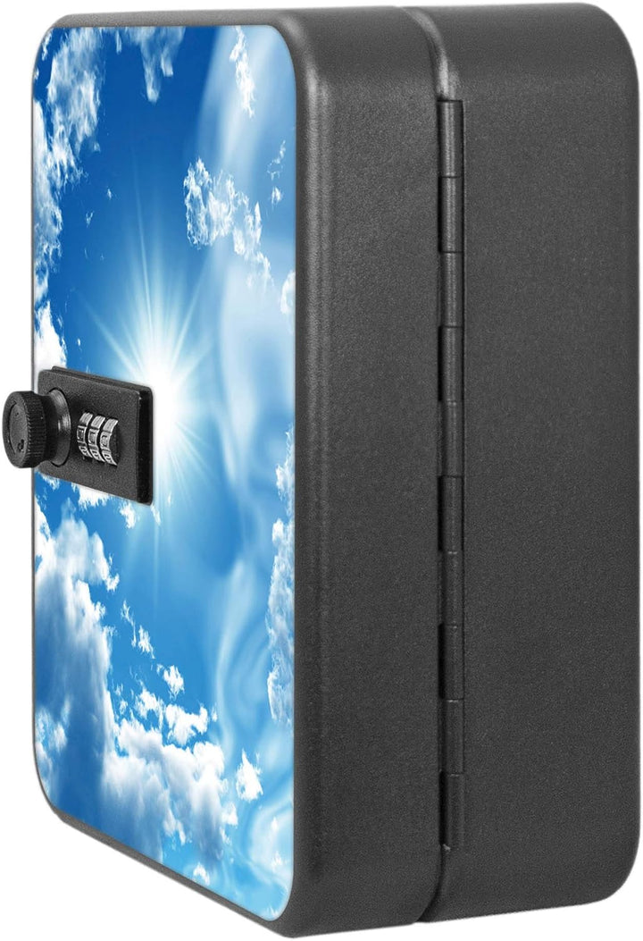 banjado® Burg-Wächter® abschliessbarer Schlüsselkasten mit Motiv Clouds für 20 Schlüssel - Schlüssel