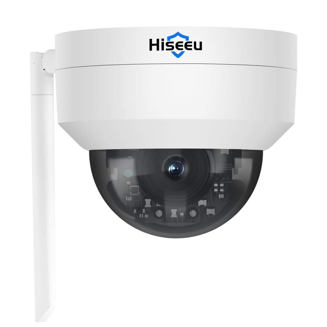 Hiseeu 5MP Überwachungskamera Aussen WLAN,360 ° Anzeigen PTZ Kamera mit Farbe Nachtsicht,2-Wege-Audi