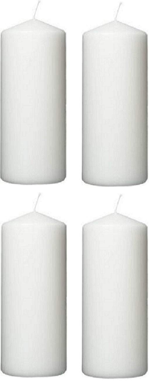 Hillfield 4 RIESEN weisse Altar STUMPENKERZEN Stumpen Kerze (4 Stück 200 x 68 mm weiss), 4 Stück 200