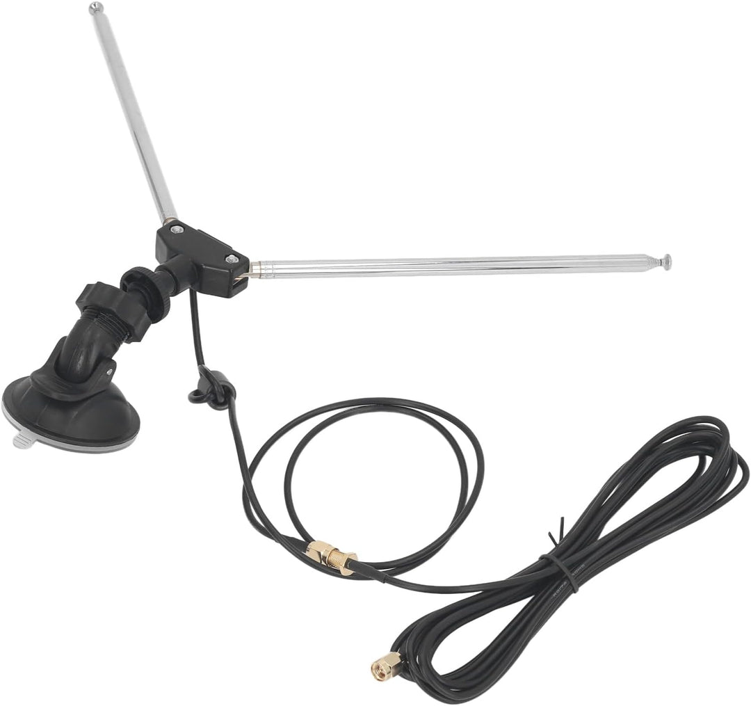 SDR-Empfängerantennen-Set, 60 cm RG174-Kabel, SMA-Stecker, Teleskop-Dipol für VHF UHF, Saugnapf-Mont