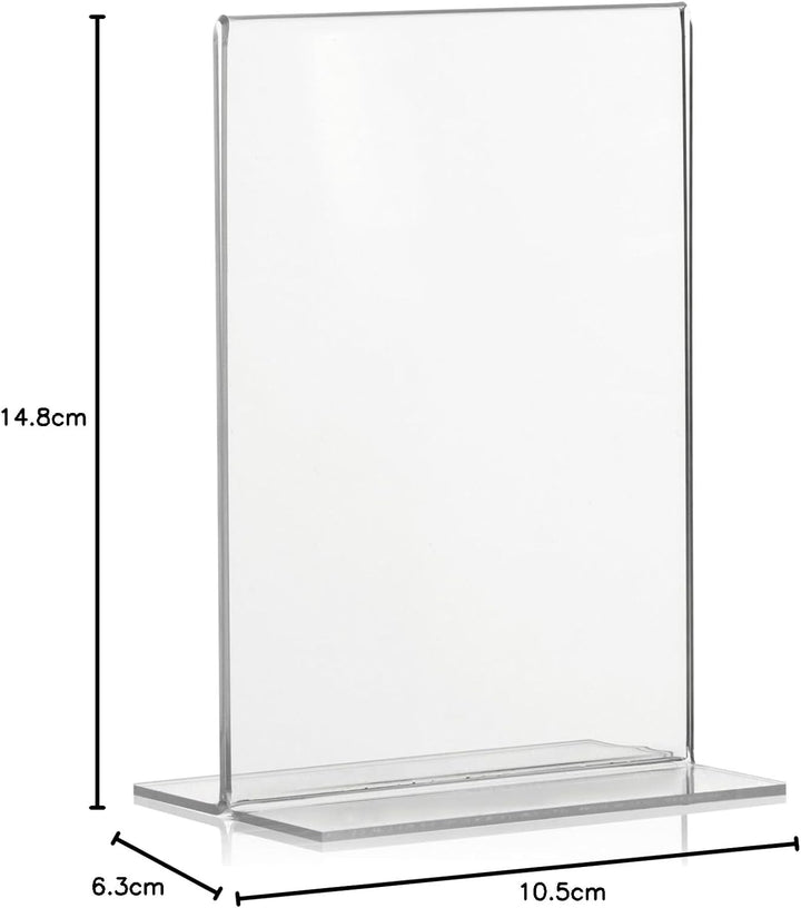 5 Stück DIN A6 Werbeaufsteller, T-Ständer, T-Aufsteller im Hochformat, Tischaufsteller aus original