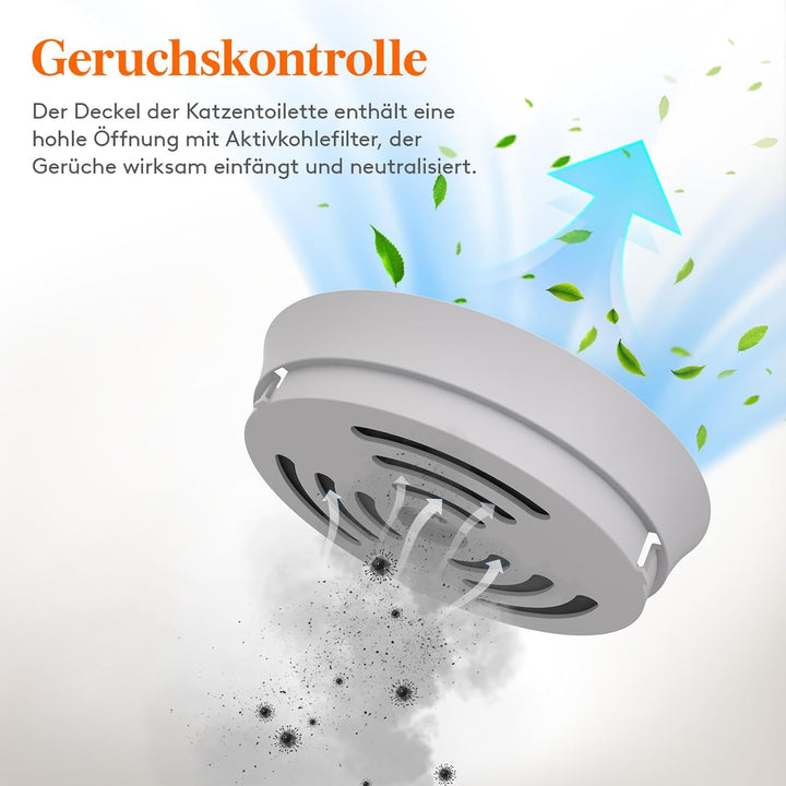 Lifewit Katzenklo mit Kunstpflanze und Schaufel für grosse Katzen, verstecktes Katzenklo mit Geruchs