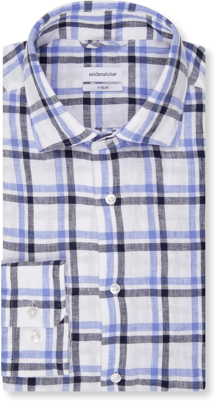 Seidensticker Herren Extra Slim Fit Langarm Hemd Shirt 44 Blau, 44 Blau