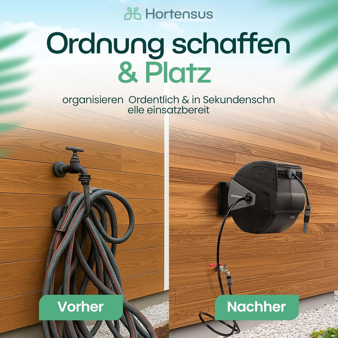 Wandschlauchbox 15 m Gartenschlauchtrommel | Schlauchaufroller