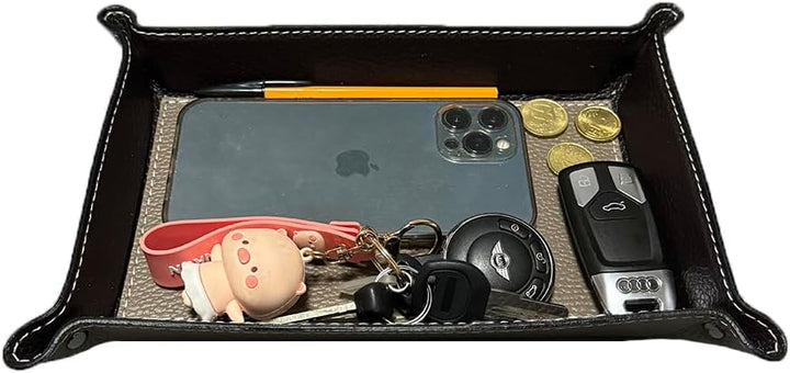FrasiBags Taschenleerer aus echtem Leder, hergestellt in Italien, Ablagetablett für den Eingang, lee