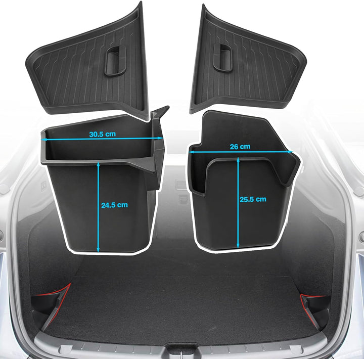 TTCR-II Kompatibel mit Kofferraum Organizer Tesla Model Y Juniper 2025 2026 | 2PCS TPE-Organizer mit