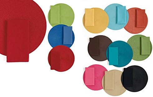 DII Klassische gewebte runde Tischsets, 38,1 cm Durchmesser, Baja Blue, 6 Stück, Baja Blue