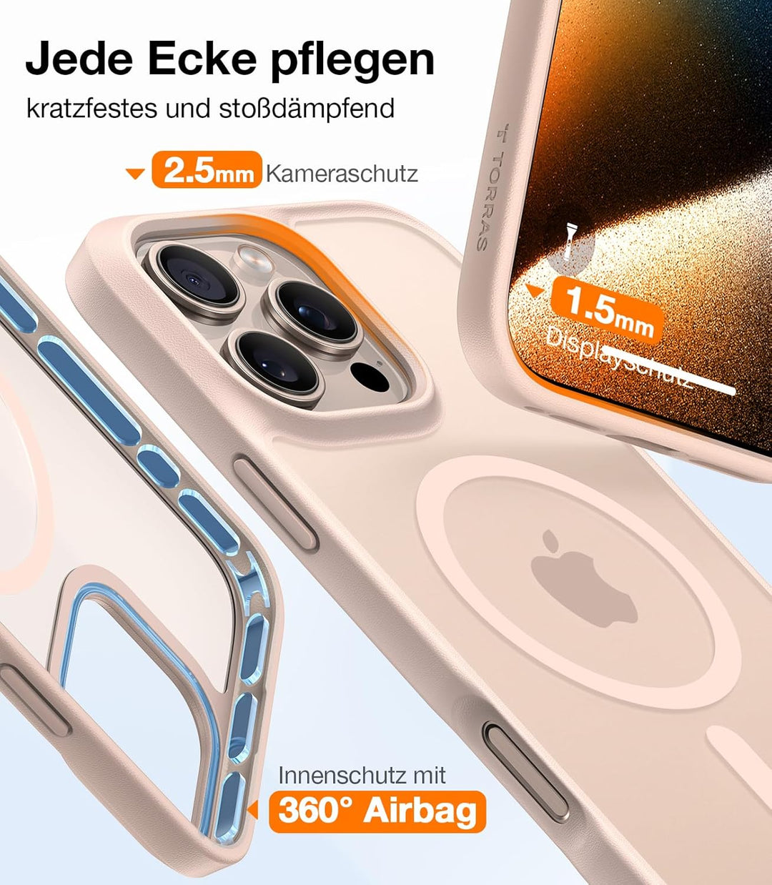TORRAS Guardian-Mag für iPhone 16 Pro Max Hülle für MagSafe (TOP Militärschutz & Magnetkraft) Extrem