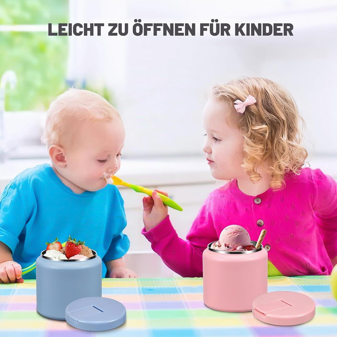 Itslife Thermobehälter für Essen 760ml, Thermo Lunchbox Kinder mit Schnallendeckel und Löffel, Warmh