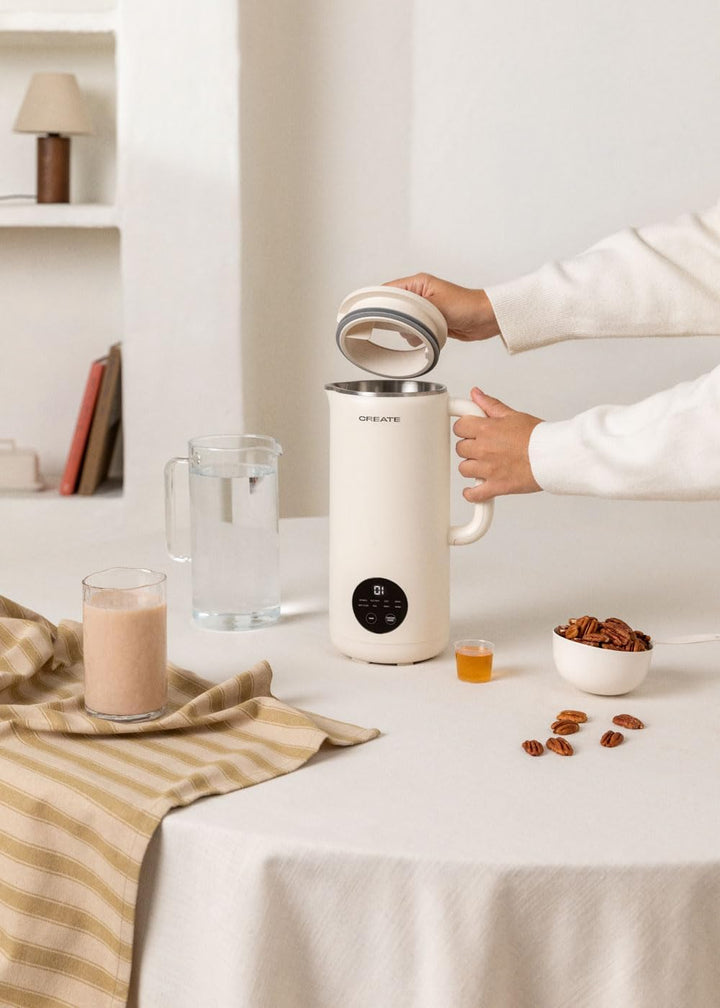 CREATE/VEGAN MILK MAKER/Multifunktionale Pflanzenmilchmaschine Cremeweiss/Programmierbar bis zu 12St