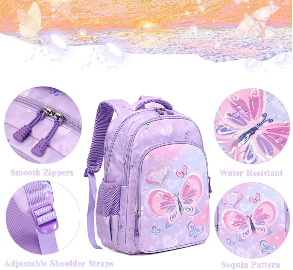 Schulrucksack Kinder Mädchen Grundschule Schultaschen Sets für Mädchen Kinderrucksack Daypack Gross