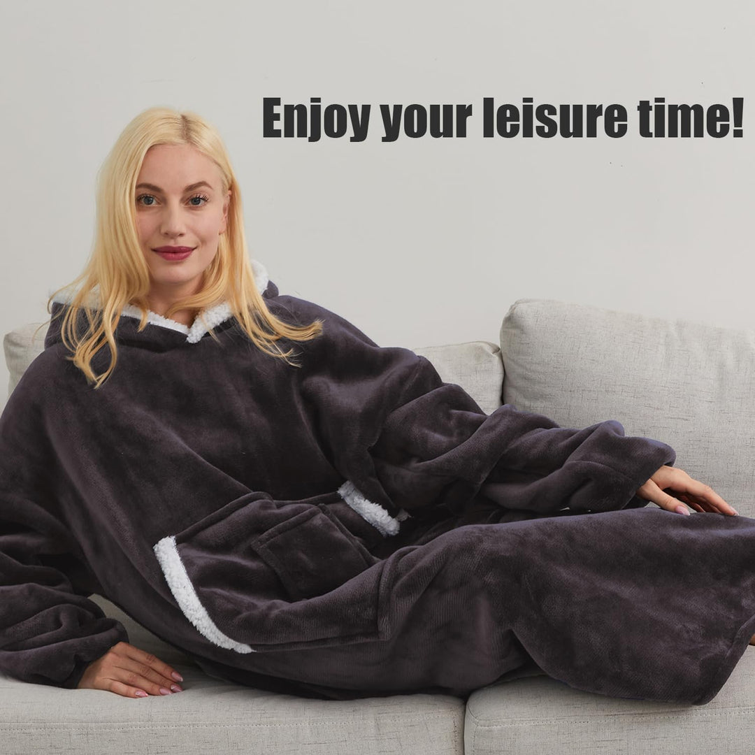 Übergrosses Hoodie Decken Damen, Warme Hoodie Sweatshirt, Einheitsgrösse Dick Kapuzenpullover für Da