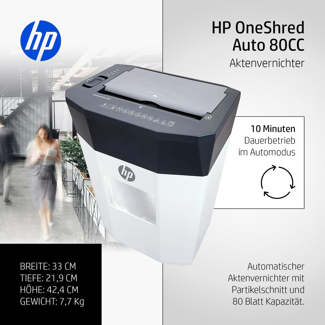HP ONESHRED Auto 80CC White-Gray Shredder