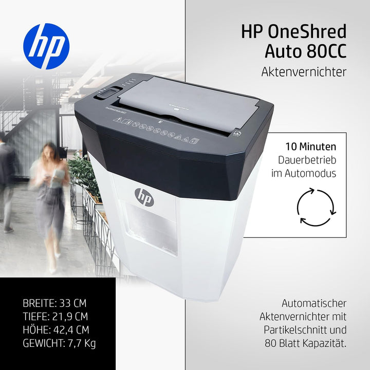 HP ONESHRED Auto 80CC White-Gray Shredder
