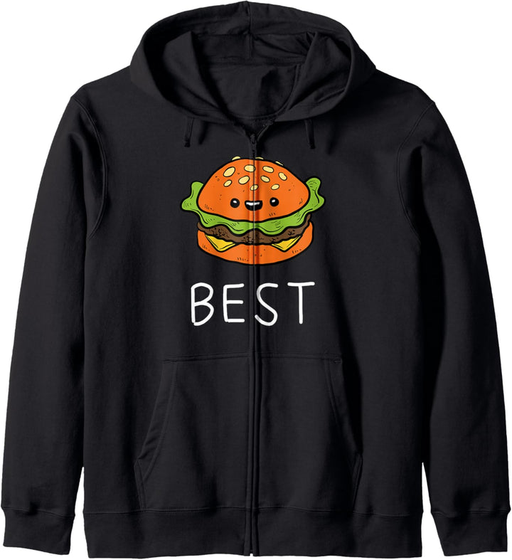 Burger Best Friends Geschwister Vater Sohn Partnerlook Kapuzenjacke
