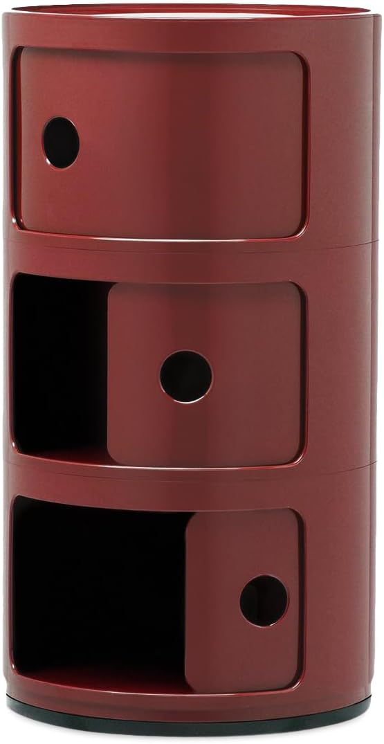Kartell Componibili, Container 3-fächer, Bordeaux 3-fächer Bordeaux, 3-fächer Bordeaux