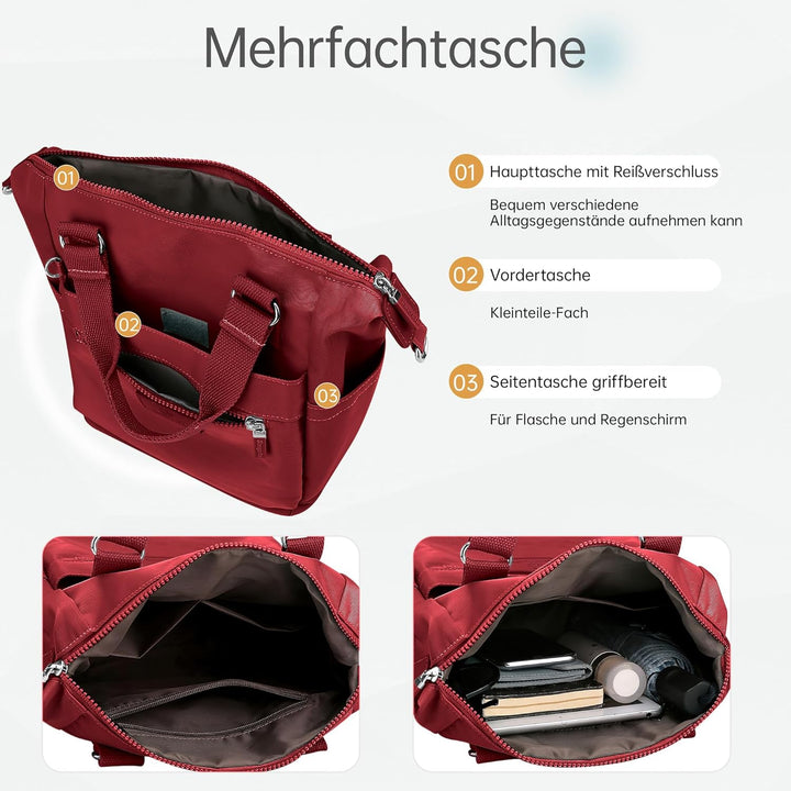 DIRRONA Beiläufig Damen Umhängetasche Multi Pocket Multi Fach Crossbody Bag Mittelgrosse Umhängetasc