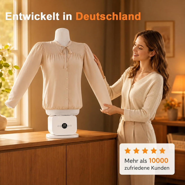 Automatischer Bügelautomat, Tragbar Hemd Bügelmaschine – ausgestattet mit Heisslufttechnik und Timer