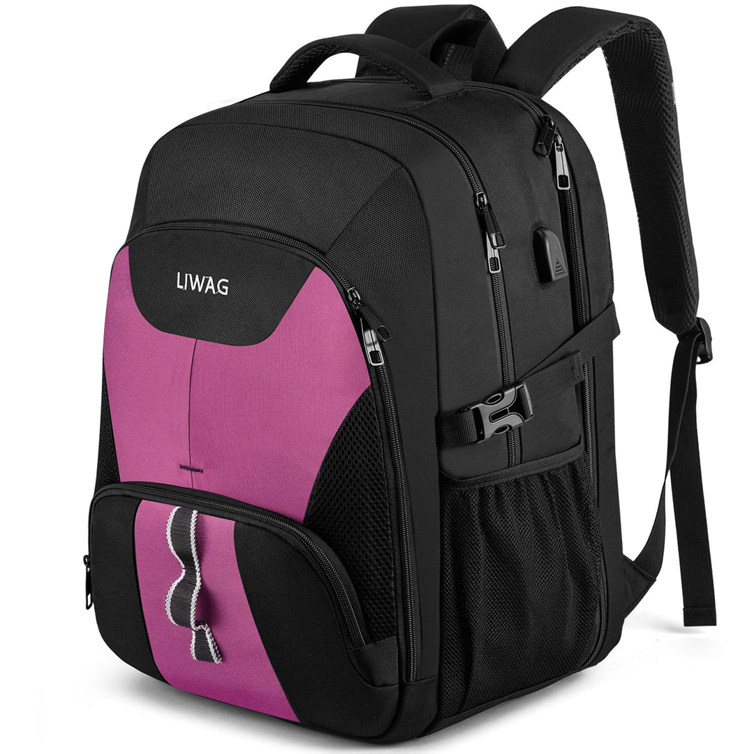 LIWAG Extra Gross Rucksack Damen 50L Wasserdicht 17 Zoll Laptoptasche Arbeit Laptop Rucksack mit USB