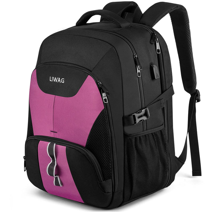 LIWAG Extra Gross Rucksack Damen 50L Wasserdicht 17 Zoll Laptoptasche Arbeit Laptop Rucksack mit USB