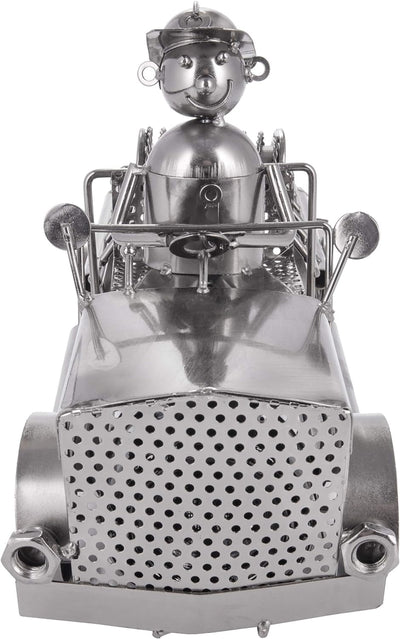 Brubaker Weinflaschenhalter Feuerwehr - Feuerwehrauto Metall Skulptur Flaschenständer - 32 cm Metall