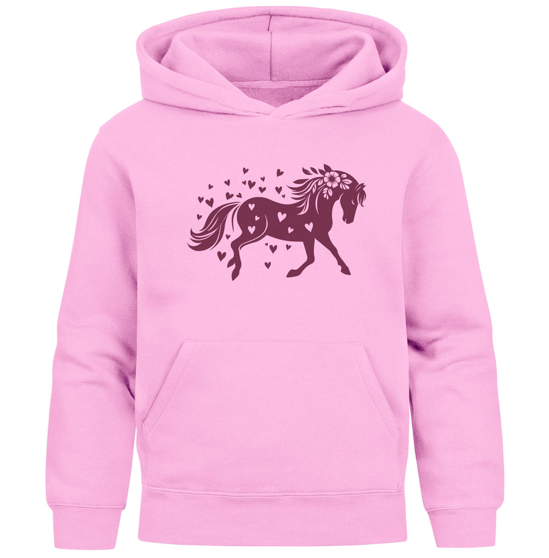 SpecialMe® Kinder Hoodie Mädchen Pferde Herzen Motiv Mädchengeschenke mit Pferde Herzchen Print Pfer