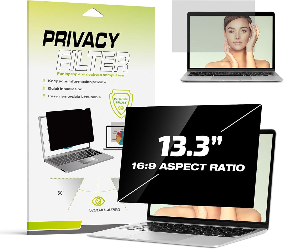 Fluflyer 13,3 Zoll Laptop Blickschutzfolie 16:9, Anti-Blaulicht, Blendfrei, Augenschutz, Anti-Reflex