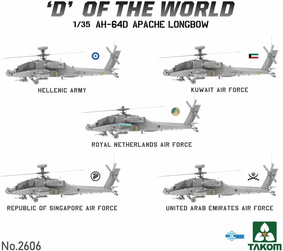 TAKOM 2606 "D Of the World AH-64D Apache Longbow Attack Helicopter Limited Edition Massstab 1:35 Mod
