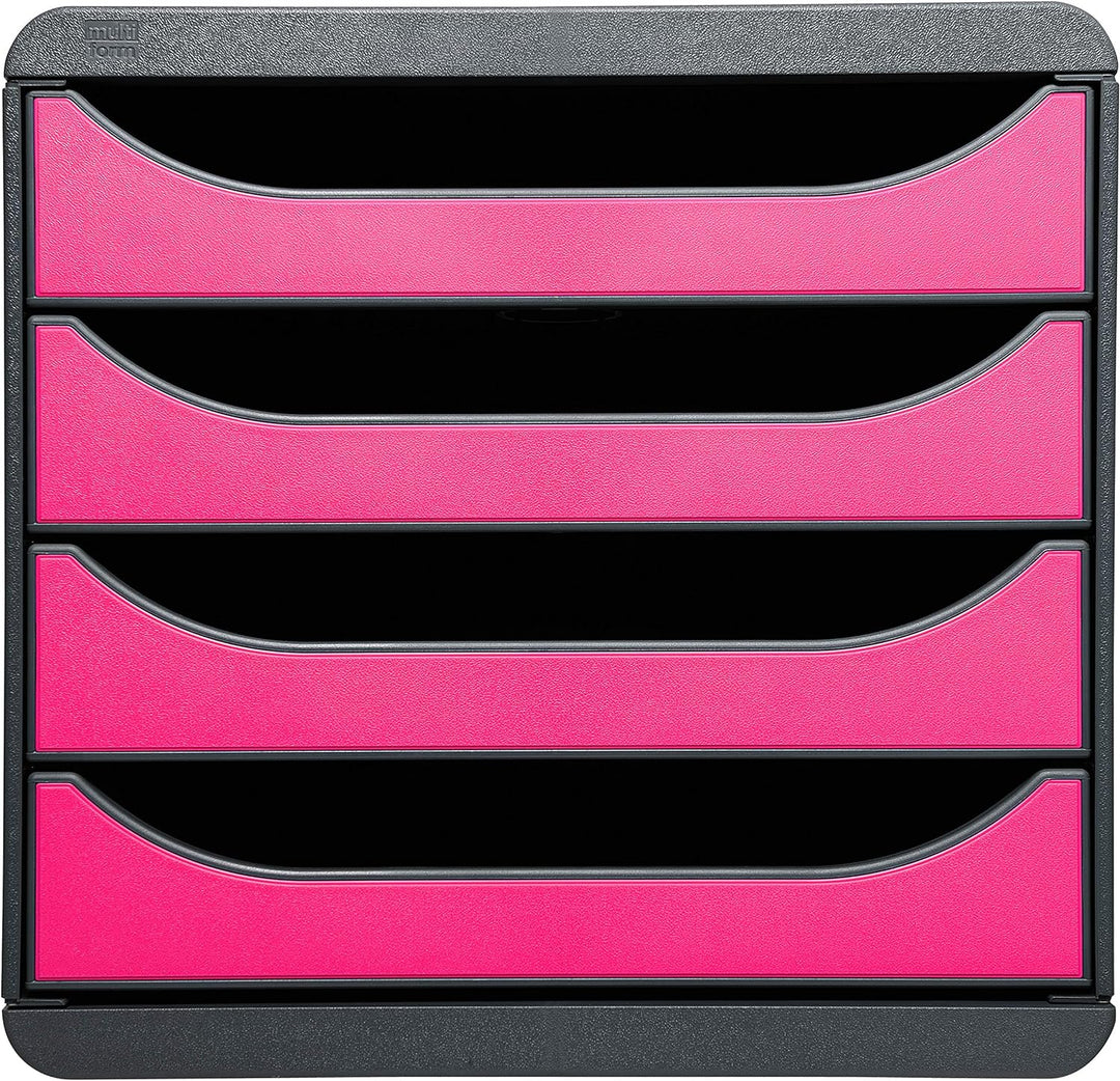 Exacompta 310784D Premium Ablagebox mit 4 Schubladen für DIN A4+ Dokumente. Belastbare Schubladenbox