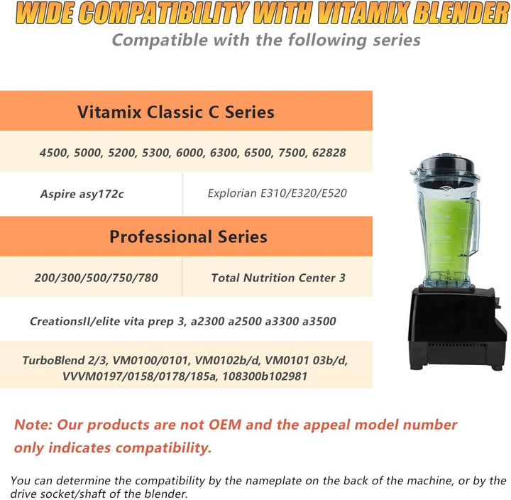 2000 ML Ersatzbehälter Behälter Geeignet für Vitamix Mixer-Krug und Tamper, Mixer Zubehör, Ersatz fü