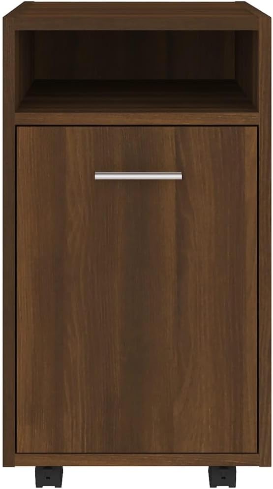 Nachttisch mit 2 Fächern, Beistellschrank mit Rollen, Kleiner Schrank, Büroschrank, Rollcontainer, B