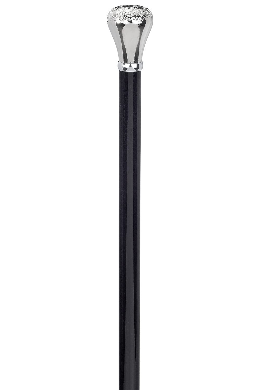 Gehstock Frackstock Silver mit ziseliertem Chromknauf 1 Stück (1er Pack), 1 Stück (1er Pack)